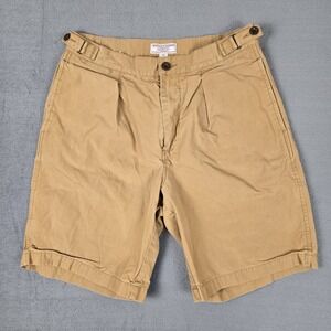 Wallace & Barnes Shorts Mens 29 Beige Single Pleated Safari‎ 8" Adjustable Chino